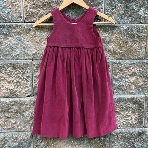 Lavender Blue Corduroy Pinafore Dress, Dark Red